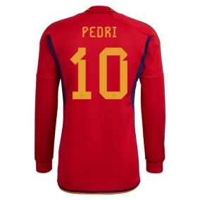 Prima Maglia Spagna Mondiali 2022 Pedri González 10 Manica Lunga
